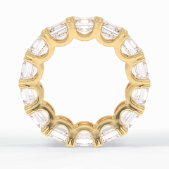 Eternal Elegance 10.21 Carat Asscher VVS1 Lab-Grown Eternity Wedding Band in 18K Yellow Gold  