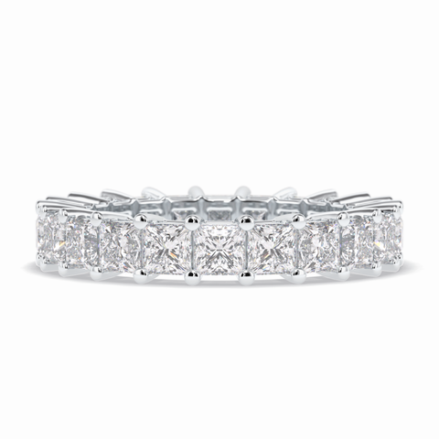 Eternal Embrace 3.83 Carat Princess VVS1 Lab-Grown Full Eternity Wedding Band in 18K Gold