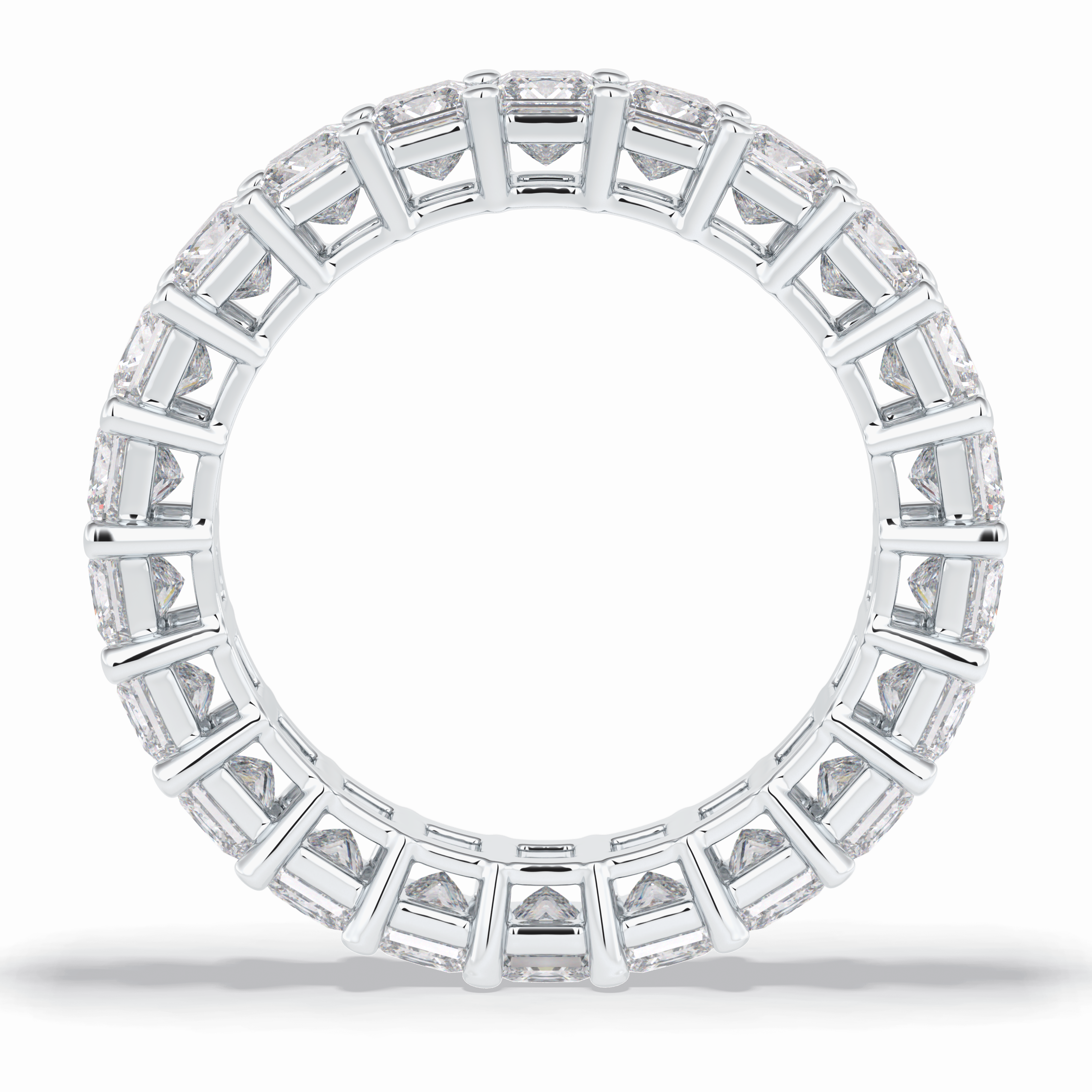 Eternal Embrace 3.83 Carat Princess VVS1 Lab-Grown Full Eternity Wedding Band in 18K White Gold 