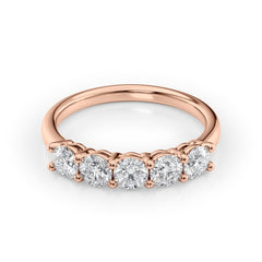 Eternal Gleam 1.00 Carat VVS1 Lab-Grown Half-Eternity Ring in 18K Rose Gold Front View
