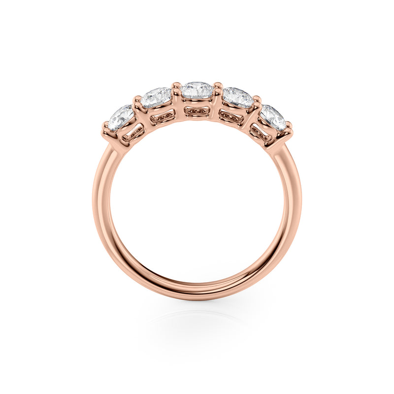 Eternal Gleam 1 Carat VVS1 Lab-Grown Half-Eternity Ring in 18K Rose Gold Side View