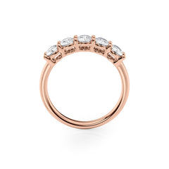 Eternal Gleam 1 Carat VVS1 Lab-Grown Half-Eternity Ring in 18K Rose Gold Side View