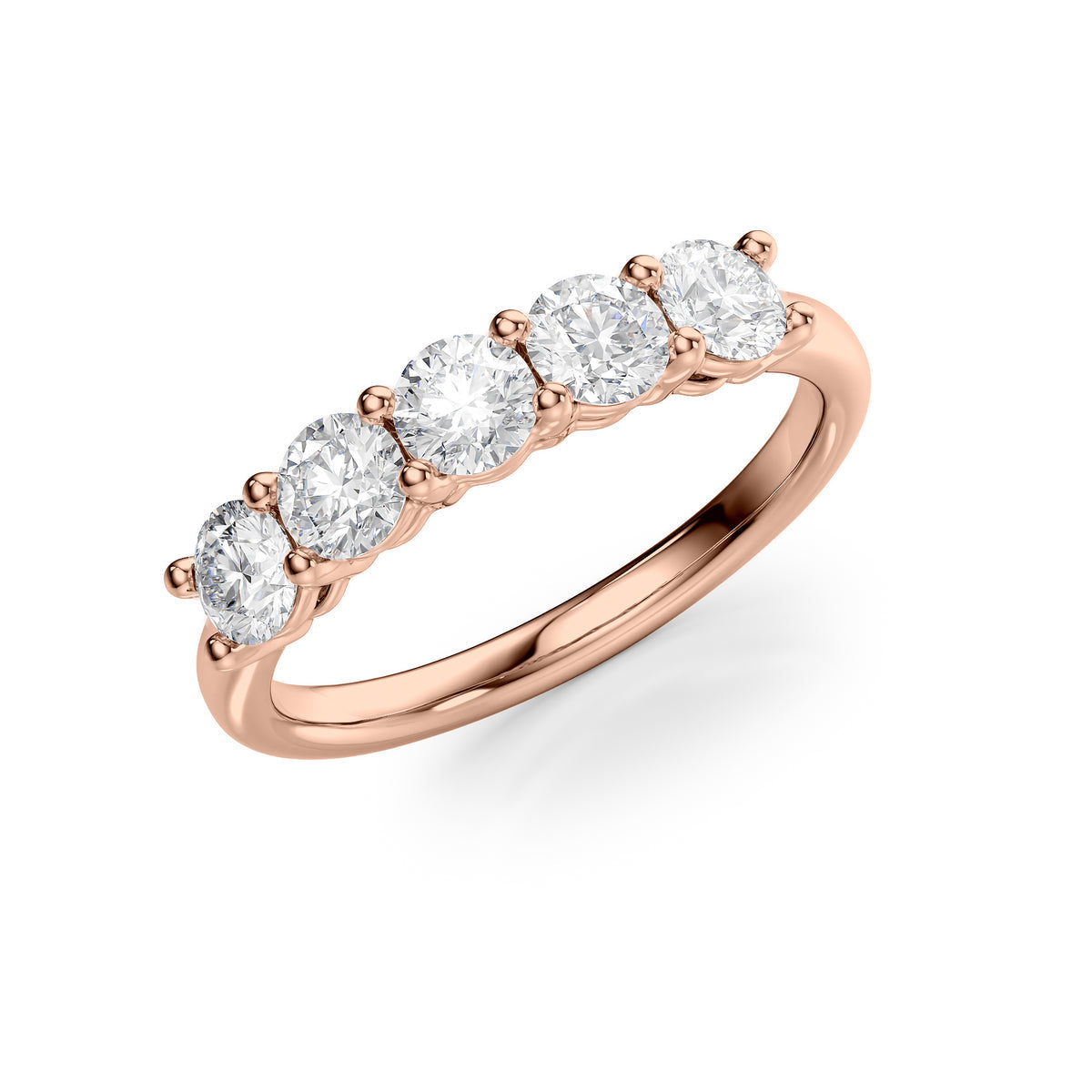 Eternal Gleam 1 Carat VVS1 Lab-Grown Half-Eternity Ring in 18K Rose Gold Standing View
