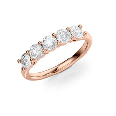 Eternal Gleam 1 Carat VVS1 Lab-Grown Half-Eternity Ring in 18K Rose Gold Standing View