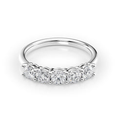 Eternal Gleam 1 Carat VVS1 Lab-Grown Half-Eternity Ring in 18K White Gold Front View