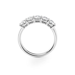 Eternal Gleam 1 Carat VVS1 Lab-Grown Half-Eternity Ring in 18K White Gold Side View