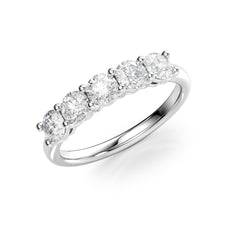 Eternal Gleam 1 Carat VVS1 Lab-Grown Half-Eternity Ring in 18K White Gold Standing View