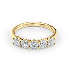 Eternal Gleam 1 Carat VVS1 Lab-Grown Half-Eternity Ring in 18K Yellow Gold Front View