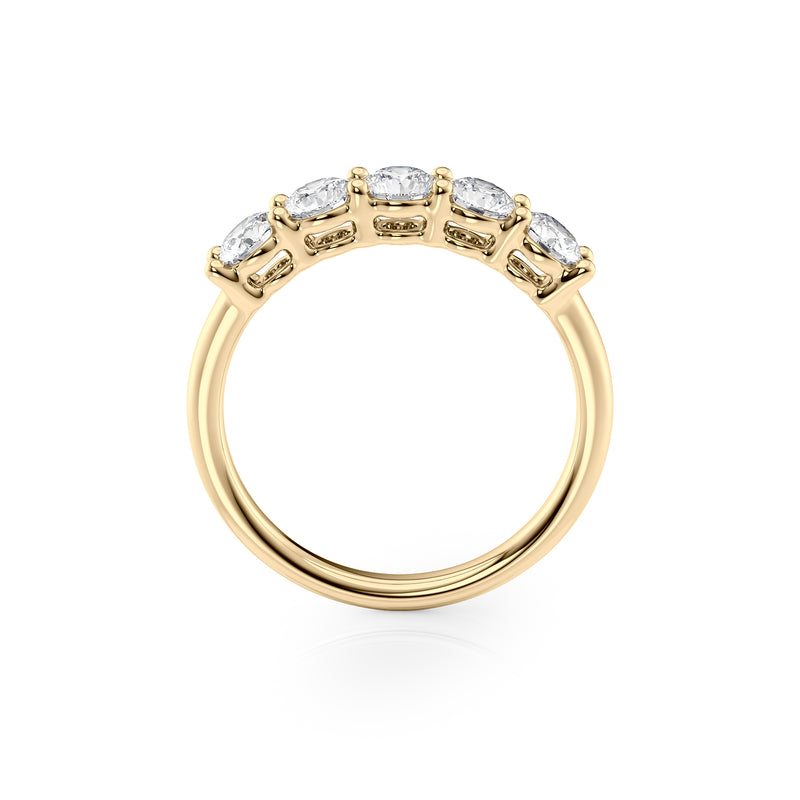 Eternal Gleam 1 Carat VVS1 Lab-Grown Half-Eternity Ring in 18K Yellow Gold Side View
