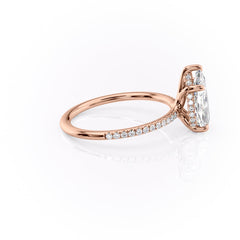 Eternal Pear 2.08 Carat VVS1 Lab-Grown Hidden Halo Pave Engagement Ring in 18K Rose Gold Right Side View