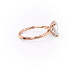 Eternal Prism 2 Carat VVS1 Lab-Grown Emerald Three Stone Engagement Ring in 18K Rose Gold Right View