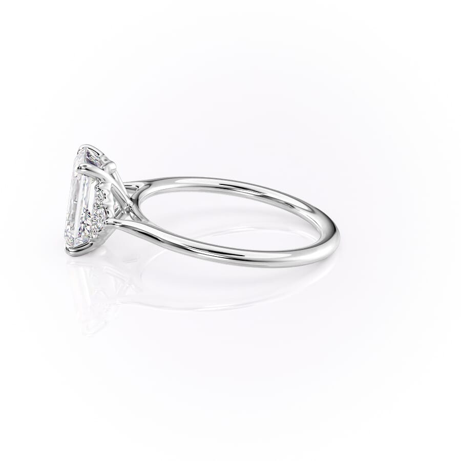 Eternal Prism 2 Carat VVS1 Lab-Grown Emerald Three Stone Engagement Ring in 18K White Gold Left View