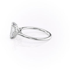 Eternal Prism 2 Carat VVS1 Lab-Grown Emerald Three Stone Engagement Ring in 18K White Gold Left View