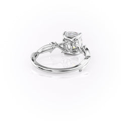 Eternal Radiance 1.50 Carat VVS1 Lab-Grown Cushion Three Stone Engagement Ring in 18K White Gold Back Cross View