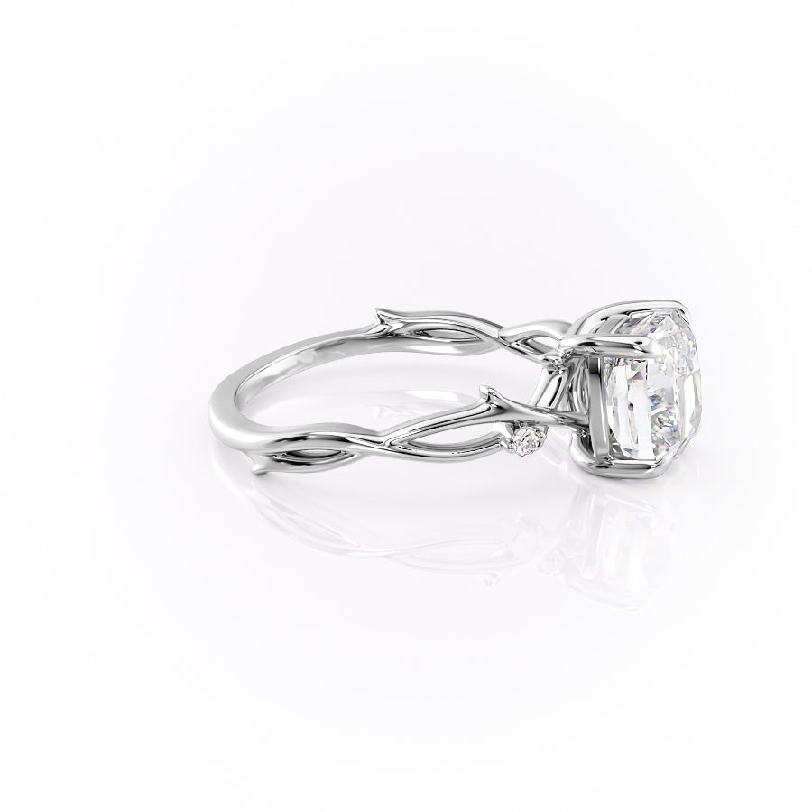 Eternal Radiance 1.50 Carat VVS1 Lab-Grown Cushion Three Stone Engagement Ring in 18K White Gold Right View