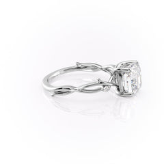 Eternal Radiance 1.50 Carat VVS1 Lab-Grown Cushion Three Stone Engagement Ring in 18K White Gold Right View