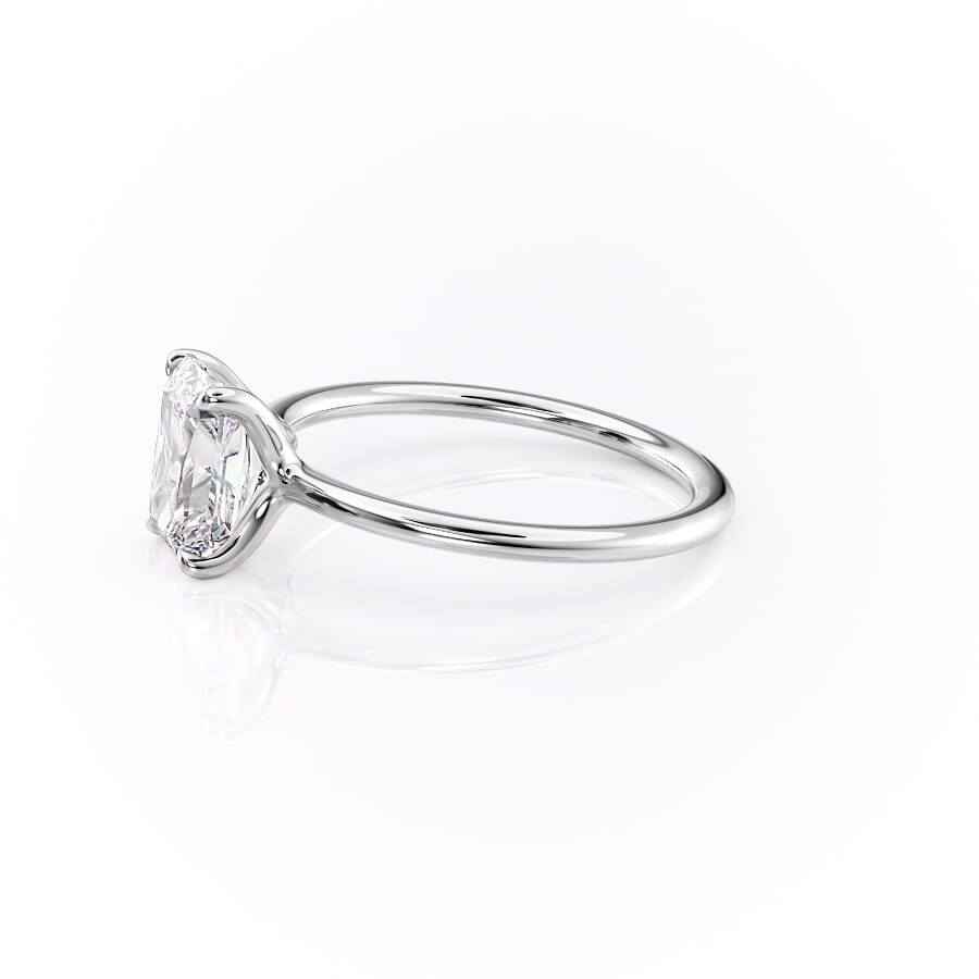 Eternal Radiance 2.10 Carat VVS1 Lab-Grown Radiant Solitaire Engagement Ring in 18K White Gold Front View