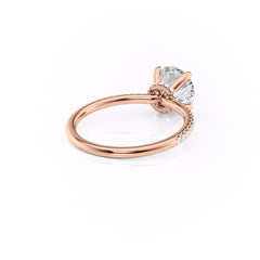 Eternal Spark 2.81 Carat VVS1 Lab-Grown Hidden Halo Pave Engagement Ring in 18K Rose Gold Right Side Cross View