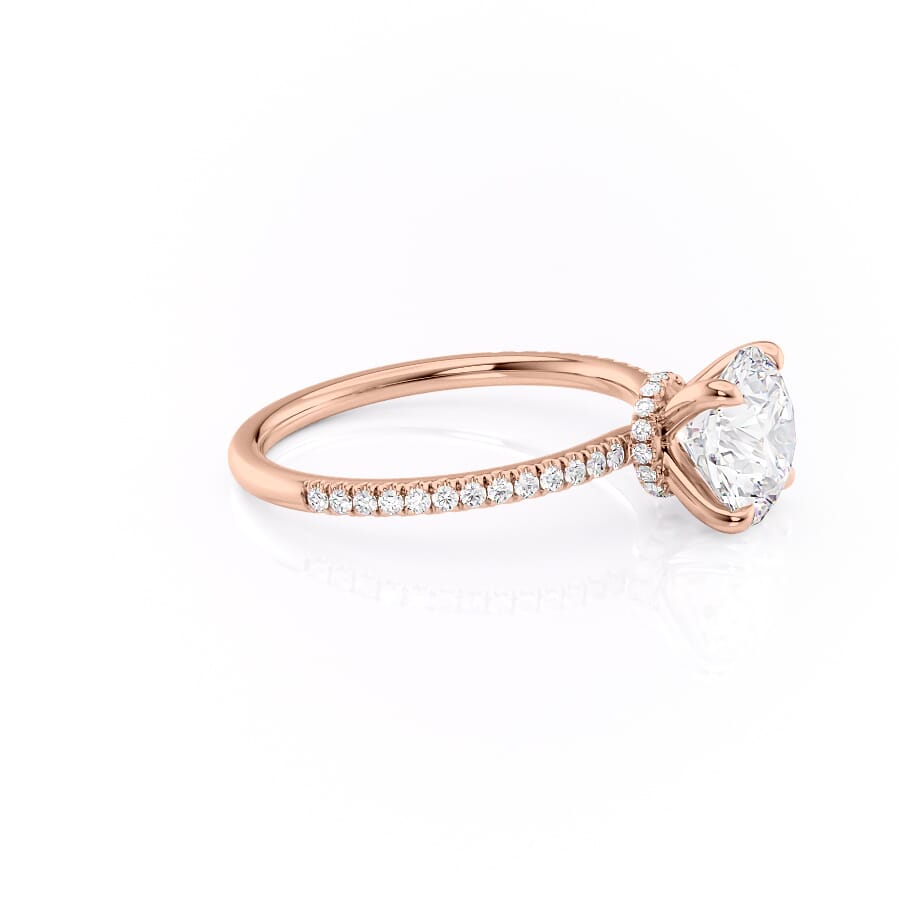 Eternal Spark 2.81 Carat VVS1 Lab-Grown Hidden Halo Pave Engagement Ring in 18K Rose Gold Right Side View