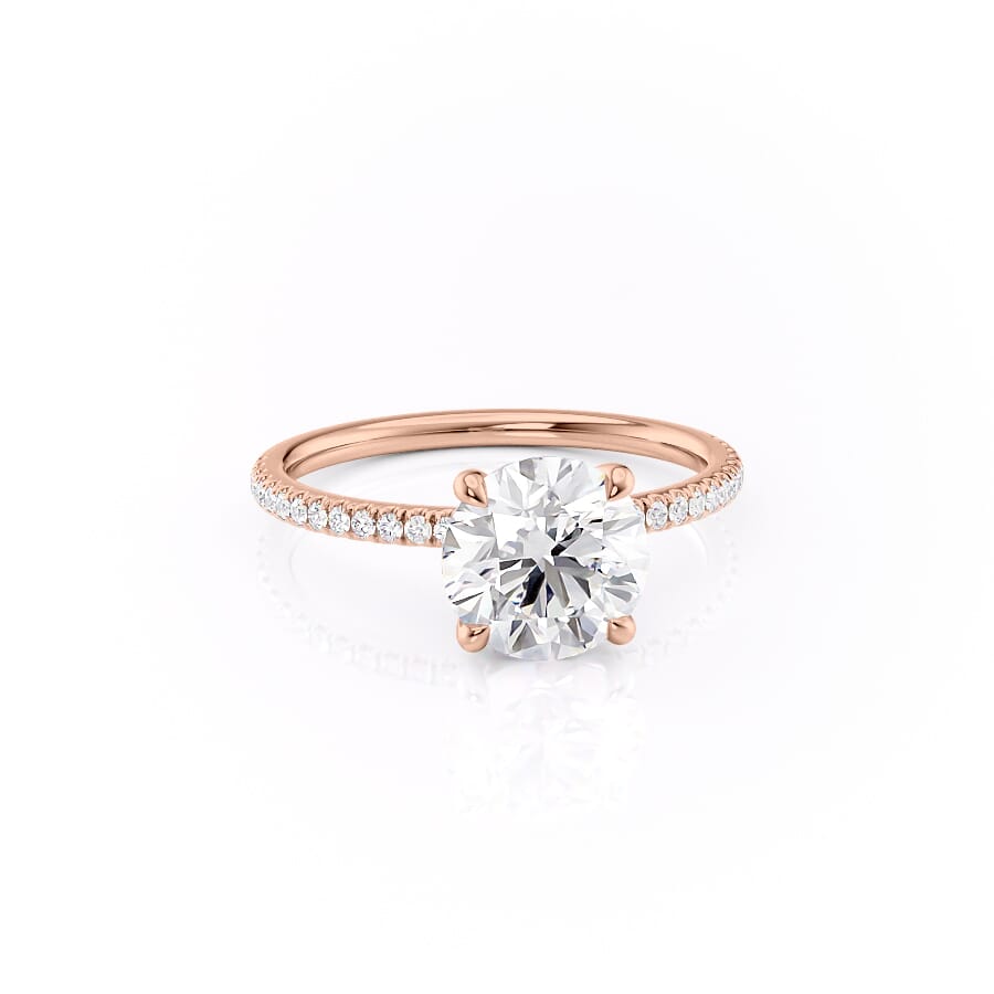 Eternal Spark 2.81 Carat VVS1 Lab-Grown Hidden Halo Pave Engagement Ring in 18K Rose Gold Right View