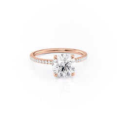 Eternal Spark 2.81 Carat VVS1 Lab-Grown Hidden Halo Pave Engagement Ring in 18K Rose Gold Right View