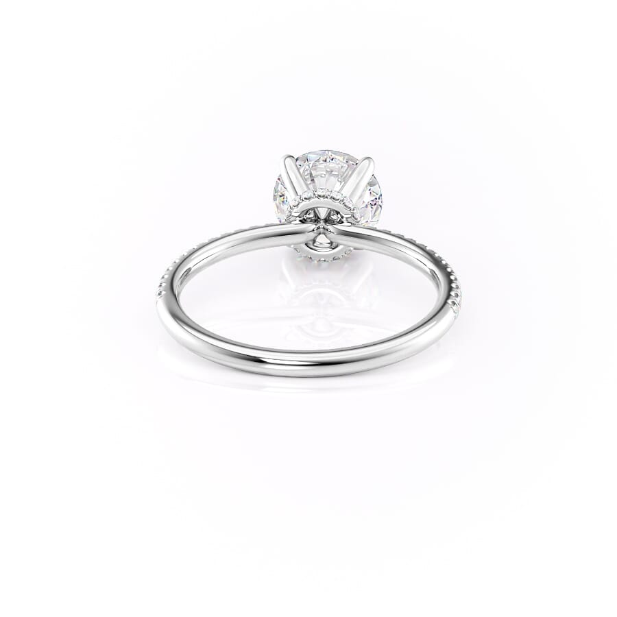 Eternal Spark 2.81 Carat VVS1 Lab-Grown Hidden Halo Pave Engagement Ring in 18K White Gold Back View