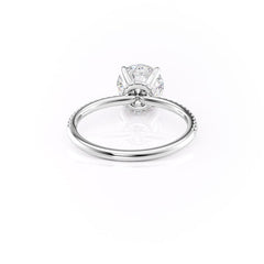 Eternal Spark 2.81 Carat VVS1 Lab-Grown Hidden Halo Pave Engagement Ring in 18K White Gold Back View