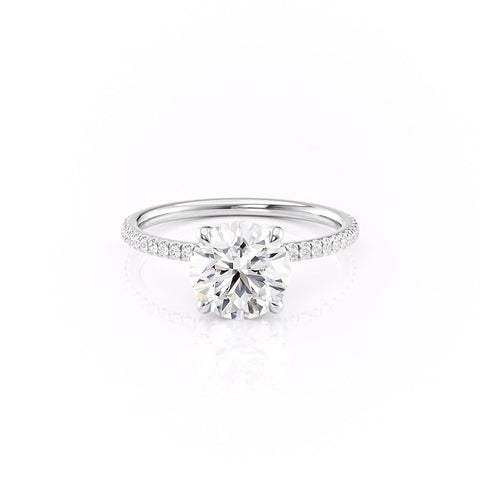 Alvara Spark 2.81 Carat VVS Lab-Grown Hidden Halo Pave Engagement Ring in 18K Gold