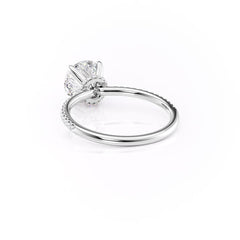 Eternal Spark 2.81 Carat VVS1 Lab-Grown Hidden Halo Pave Engagement Ring in 18K White Gold Left Side Cross View
