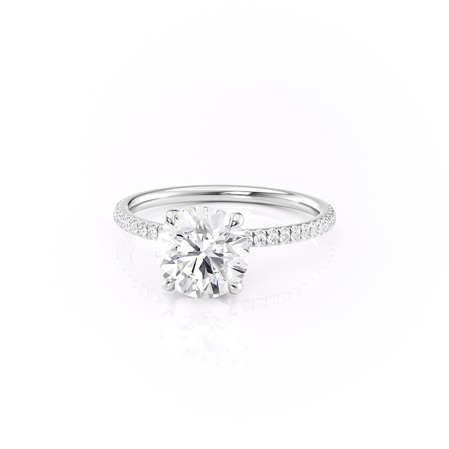 Eternal Spark 2.81 Carat VVS1 Lab-Grown Hidden Halo Pave Engagement Ring in 18K White Gold Left View