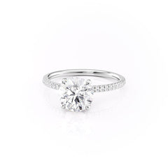 Eternal Spark 2.81 Carat VVS1 Lab-Grown Hidden Halo Pave Engagement Ring in 18K White Gold Left View