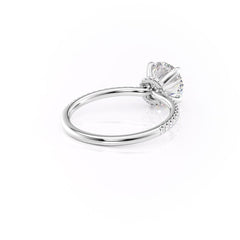 Eternal Spark 2.81 Carat VVS1 Lab-Grown Hidden Halo Pave Engagement Ring in 18K White Gold Right Side Cross View