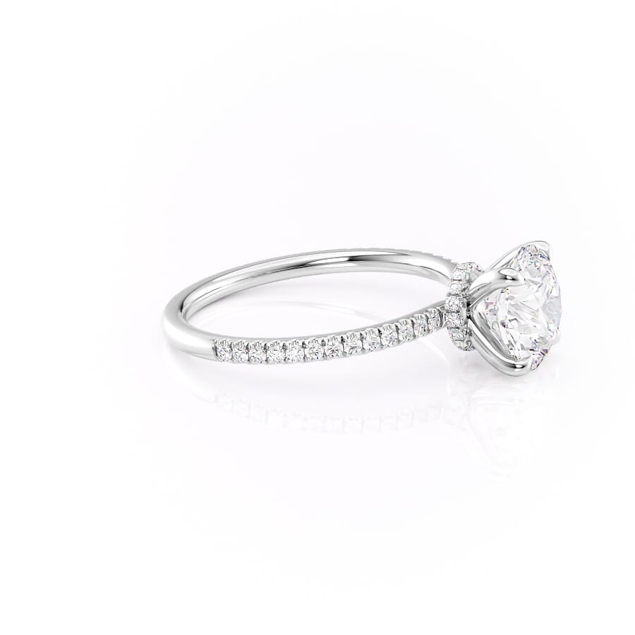 Eternal Spark 2.81 Carat VVS1 Lab-Grown Hidden Halo Pave Engagement Ring in 18K White Gold Right Side View
