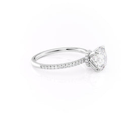 Eternal Spark 2.81 Carat VVS1 Lab-Grown Hidden Halo Pave Engagement Ring in 18K White Gold Right Side View