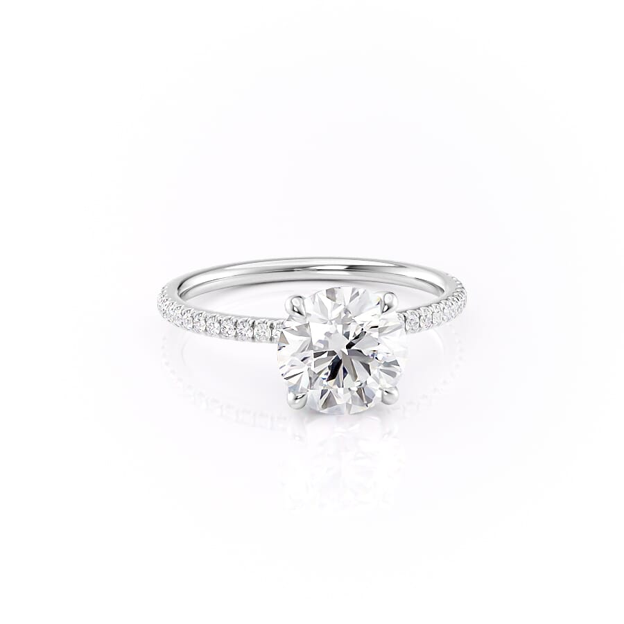 Eternal Spark 2.81 Carat VVS1 Lab-Grown Hidden Halo Pave Engagement Ring in 18K White Gold Right View