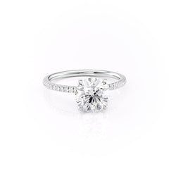 Eternal Spark 2.81 Carat VVS1 Lab-Grown Hidden Halo Pave Engagement Ring in 18K White Gold Right View
