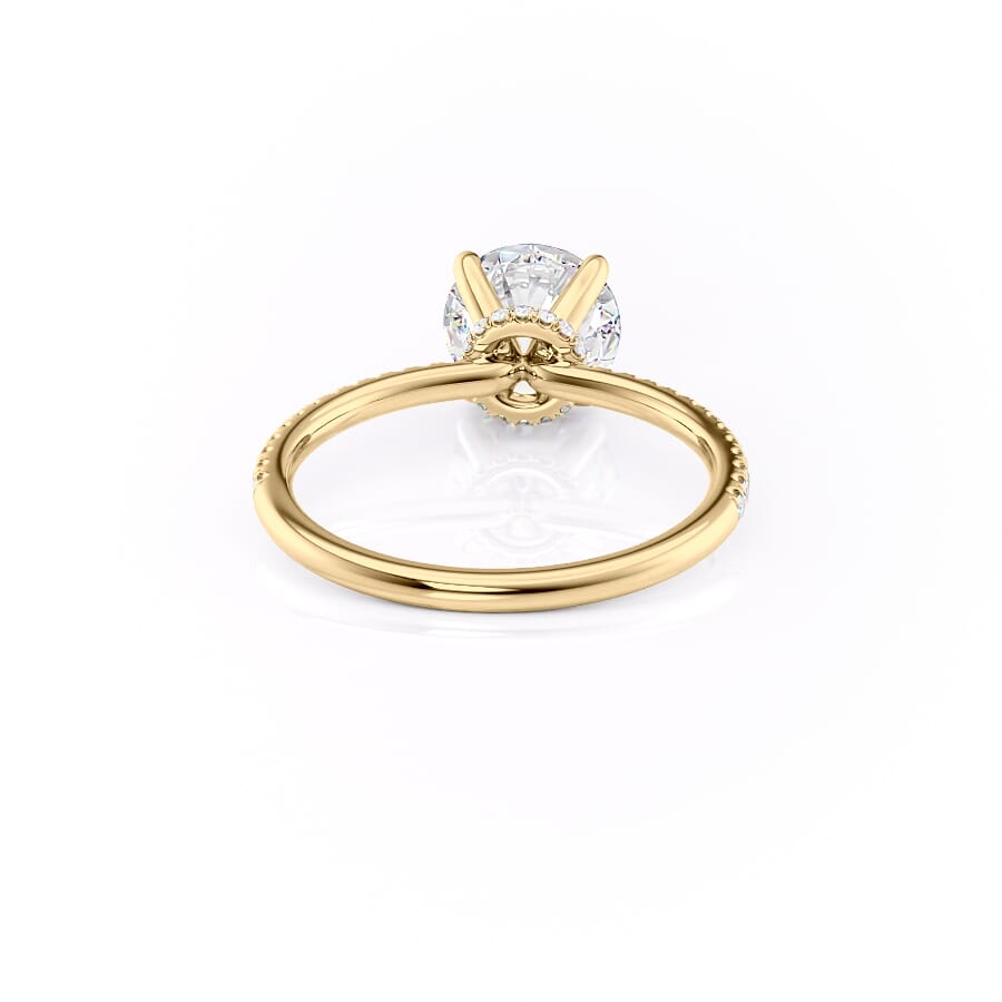 Eternal Spark 2.81 Carat VVS1 Lab-Grown Hidden Halo Pave Engagement Ring in 18K Yellow Gold Back View