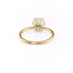 Eternal Spark 2.81 Carat VVS1 Lab-Grown Hidden Halo Pave Engagement Ring in 18K Yellow Gold Back View