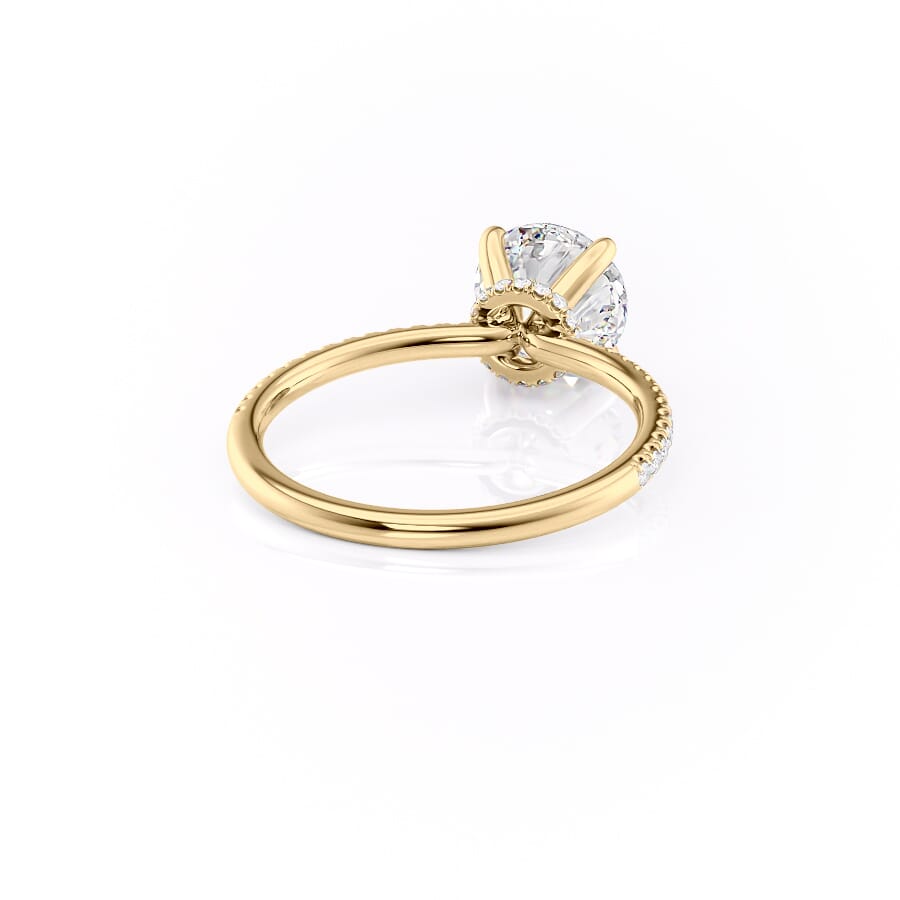Eternal Spark 2.81 Carat VVS1 Lab-Grown Hidden Halo Pave Engagement Ring in 18K Yellow Gold Right Side Cross View