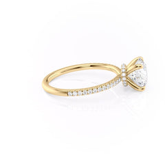 Eternal Spark 2.81 Carat VVS1 Lab-Grown Hidden Halo Pave Engagement Ring in 18K Yellow Gold Right Side View