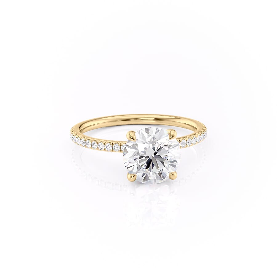 Eternal Spark 2.81 Carat VVS1 Lab-Grown Hidden Halo Pave Engagement Ring in 18K Yellow Gold Right View