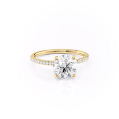 Eternal Spark 2.81 Carat VVS1 Lab-Grown Hidden Halo Pave Engagement Ring in 18K Yellow Gold Right View