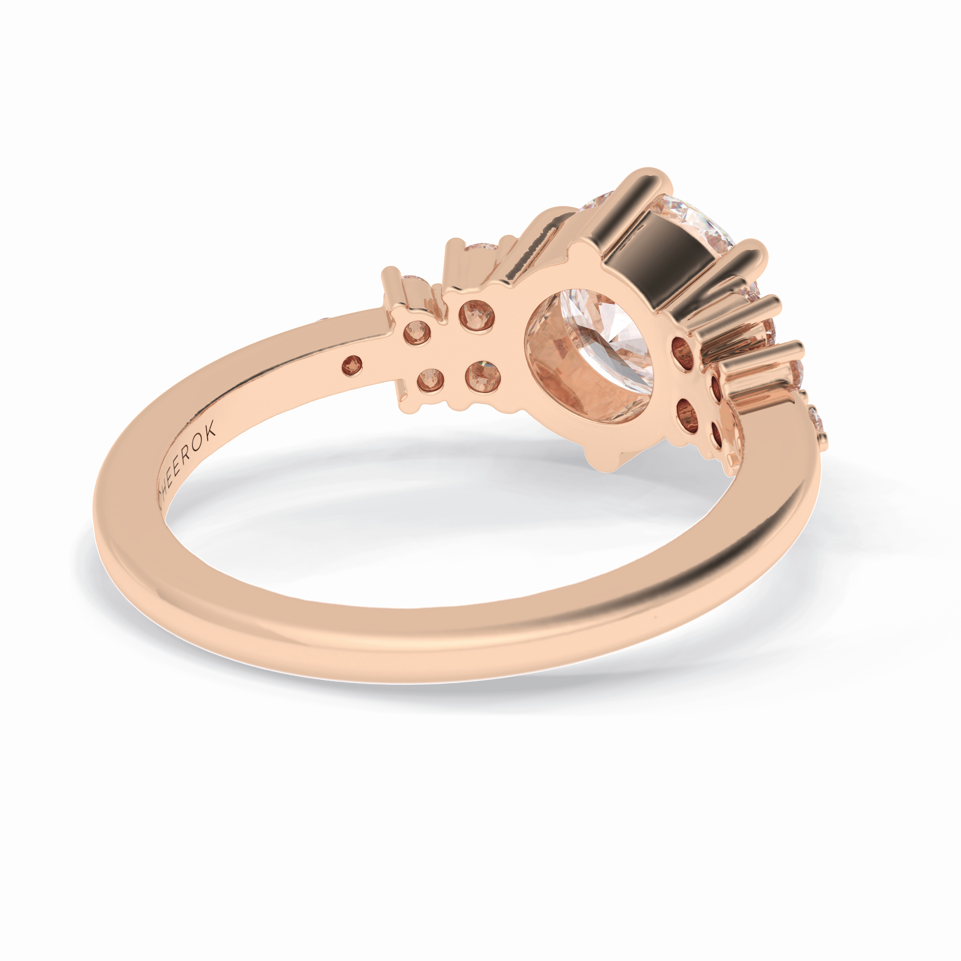 Floral Brilliance 1.29 Carat Round VS1 Lab-Grown Pave Engagement Ring in 18K Rose Gold 