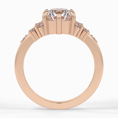 Floral Brilliance 1.29 Carat Round VS1 Lab-Grown Pave Engagement Ring in 18K Rose Gold 