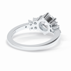 Floral Brilliance 1.29 Carat Round VS1 Lab-Grown Pave Engagement Ring in 18K White Gold