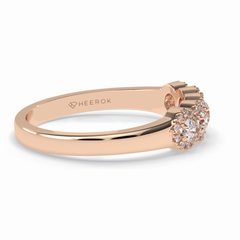 Floral Sparkle 0.60 Carat Round VS1 Lab-Grown Wedding Band in 18K Rose Gold