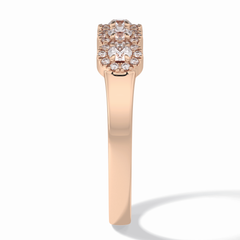 Floral Sparkle 0.60 Carat Round VS1 Lab-Grown Wedding Band in 18K Rose Gold