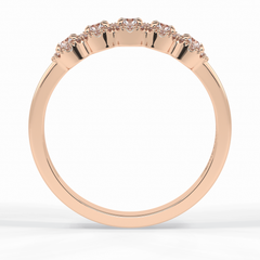 Floral Sparkle 0.60 Carat Round VS1 Lab-Grown Wedding Band in 18K Rose Gold