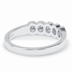 Floral Sparkle 0.60 Carat Round VS1 Lab-Grown Wedding Band in 18K White Gold  