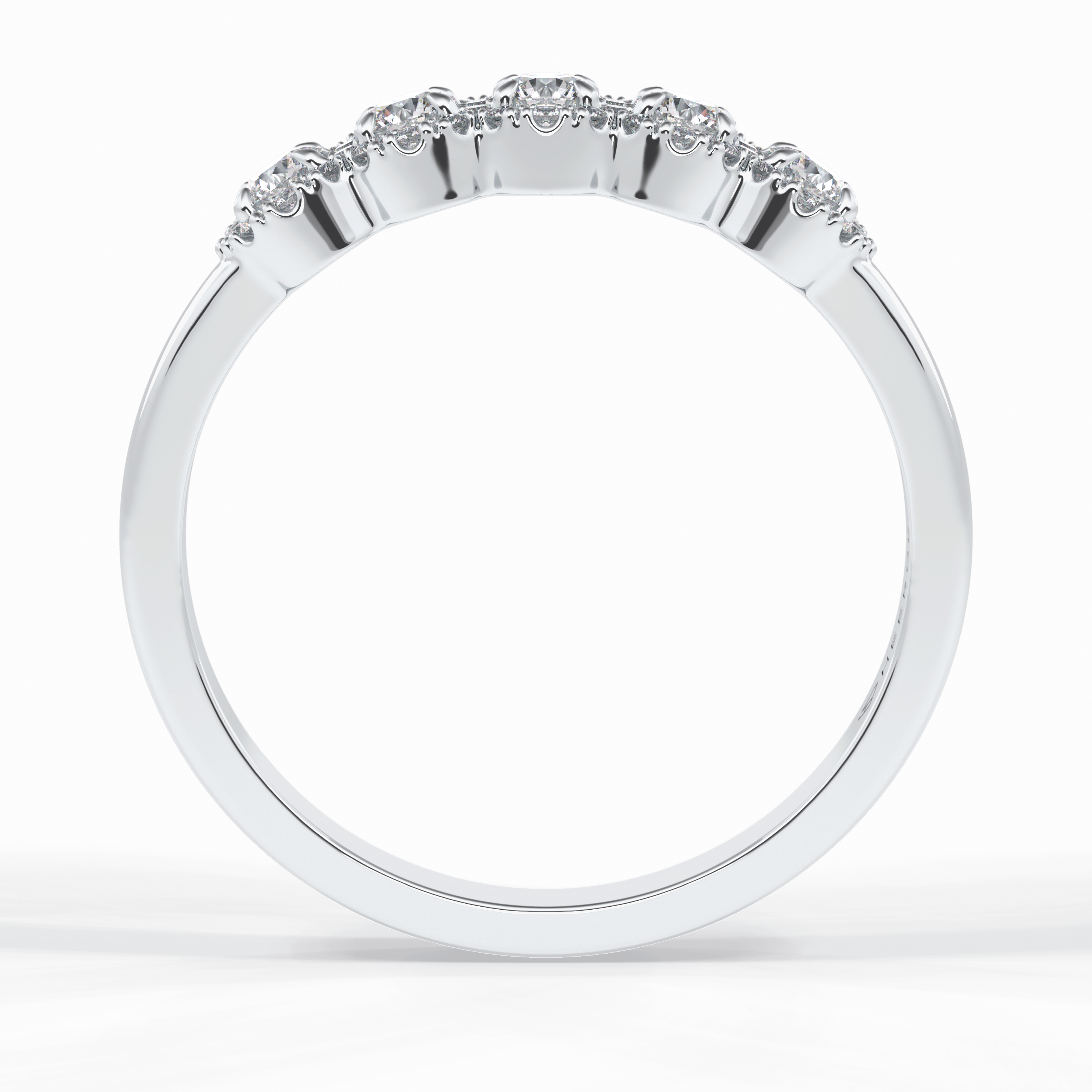 Floral Sparkle 0.60 Carat Round VS1 Lab-Grown Wedding Band in 18K White Gold
